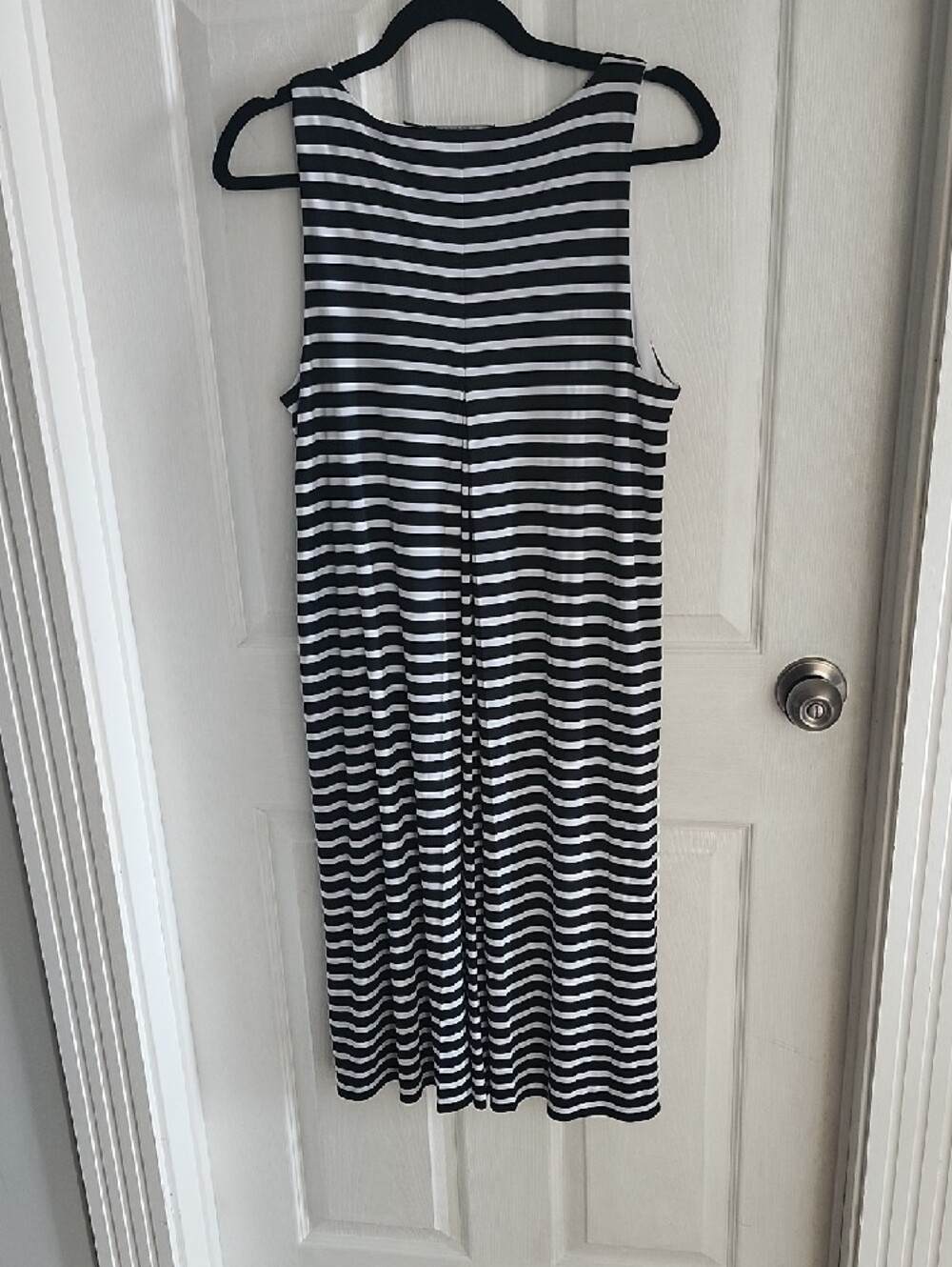 Lauren Ralph Lauren Black/ White Striped Natical Preppy Sleeveless Shift Dress L - Picture 6 of 7